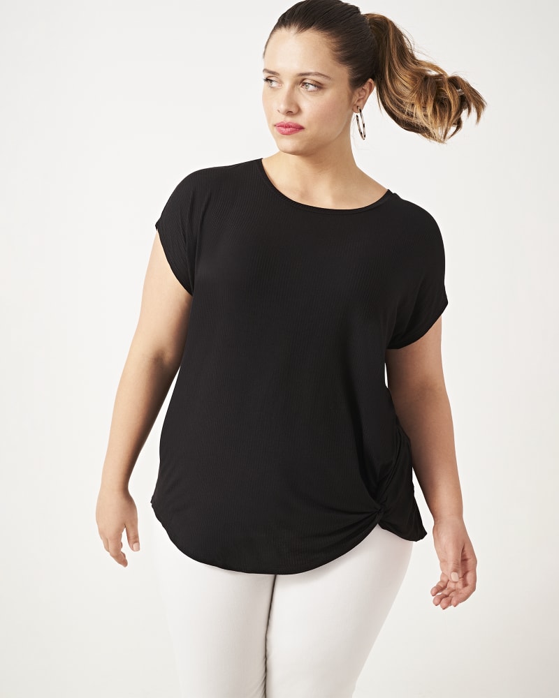 Front of plus size Donna Side-Knot Tee by Marc NY | Dia&Co | dia_product_style_image_id:160841